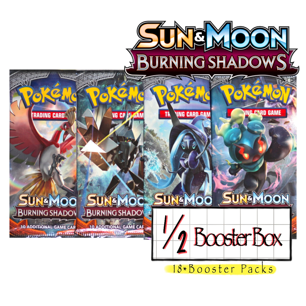 1/2*Sun & MoonBurning Shadows Booster Box (18 Packs) 1/2*Sun & MoonBurning Shadows Booster Box (18 Packs)