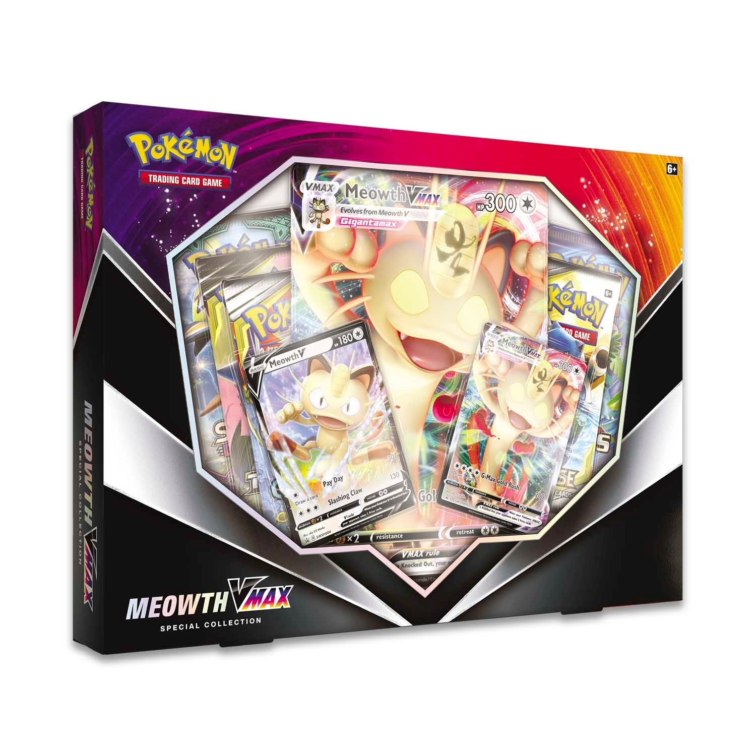meowth v pokemon card Pokemon Meowth VMAX Special Collection Box