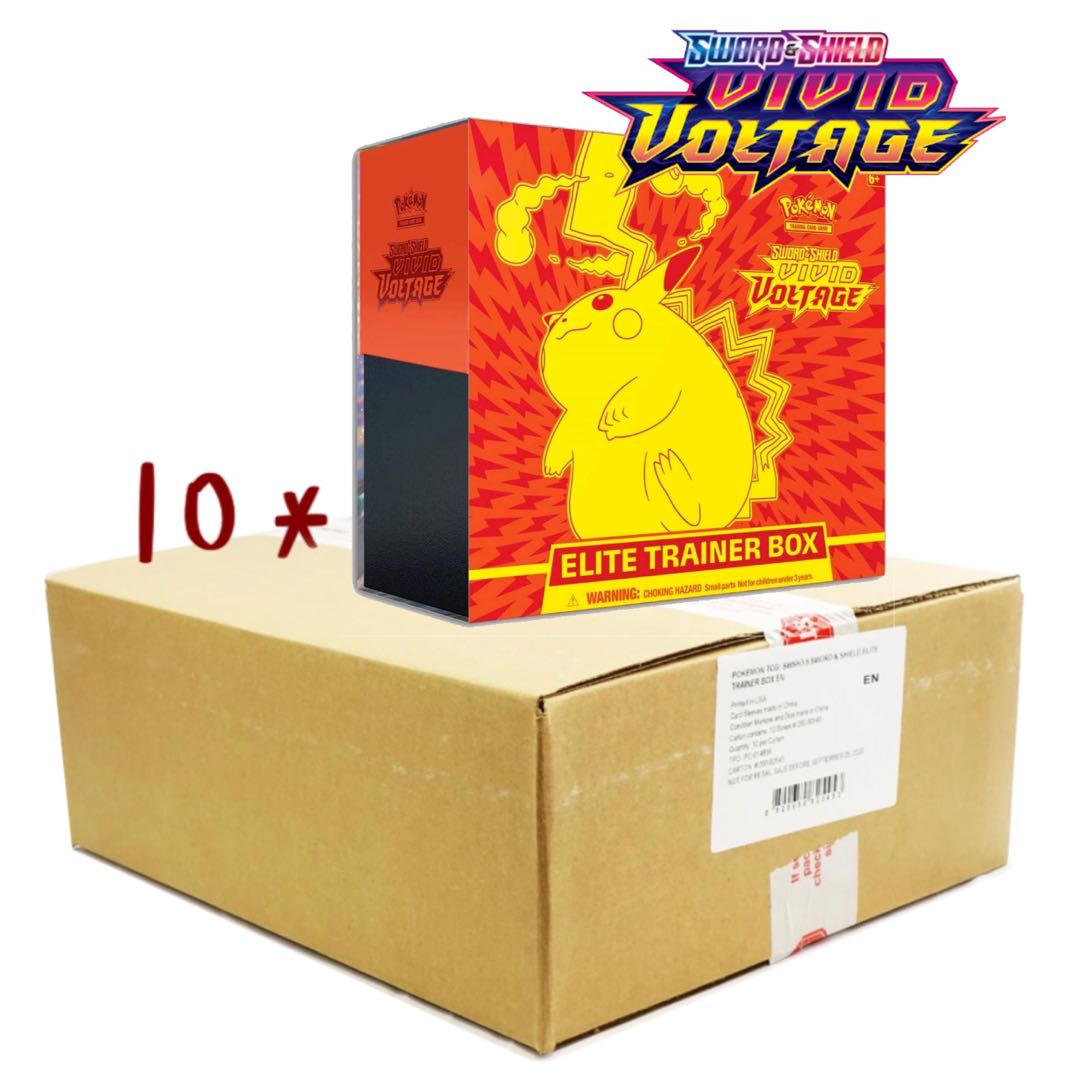 Vivid Voltage Elite Trainer Box Case | 10x Vivid Voltage Elite Trainer Box | Factory Sealed| GilbertGames Vivid Voltage Elite Trainer Box Case | 10x Vivid Voltage Elite Trainer Box | Factory Sealed| GilbertGames